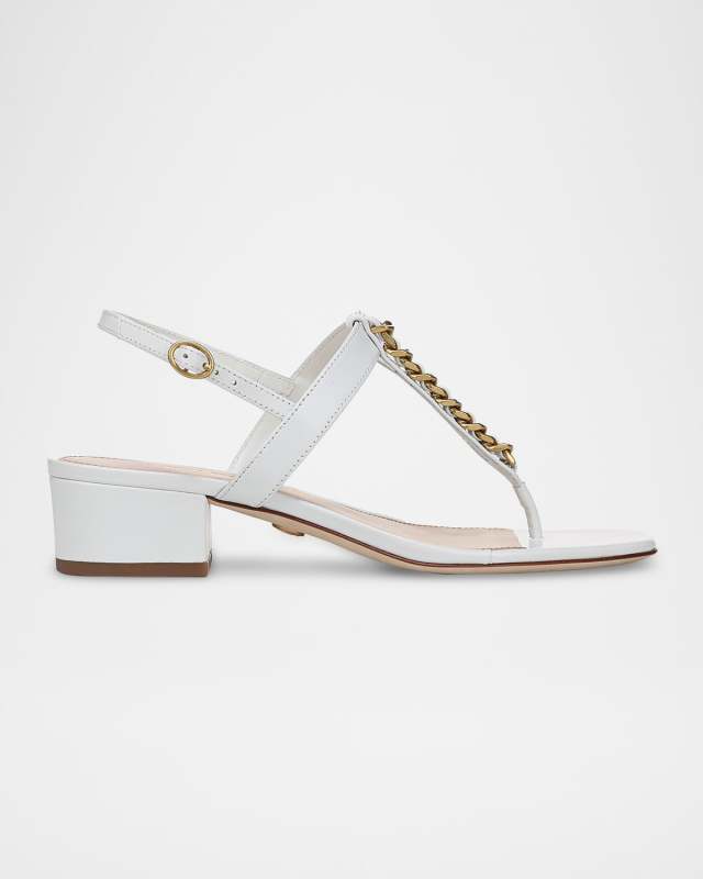 Andie Leather Chain Slingback Sandals
